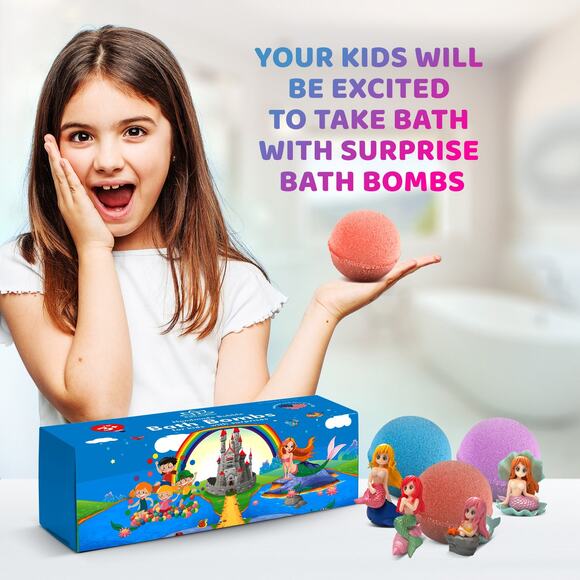 Big Bath Bombs for Kids with Surprise MERMAID Toys Inside - Picture 5 of 6